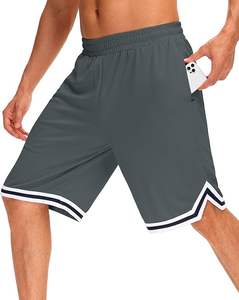 Shorts de basket-ball pour hommes avec poches zippées - Shorts de sport légers en mesh à séchage rapide pour l'entraînement et la course à pied - Product Image 6