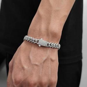 Premium 925 Sterling <b>Silver</b> Moissanite Chain Link <b>Charm</b> <b>Bracelet</b> Elegant Fashion Jewelry Accessory <b>for</b> Modern Styling - Product Image 2