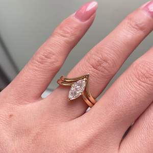 Anillo de compromiso original de moissanita de 1.25 quilates con corte marquesa, el más vendido, engaste de púas de oro de 10K, chapado en oro rosa, anillos finos - Product Image 6