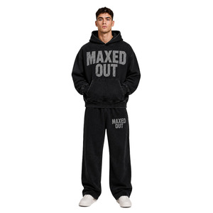 Manufacturer Custom Distressed Screen Printing Oversized Acid Wash Hoodies Joggers Sets ODM Supplier Casual Streetwear DTG Print - Product Image 1
