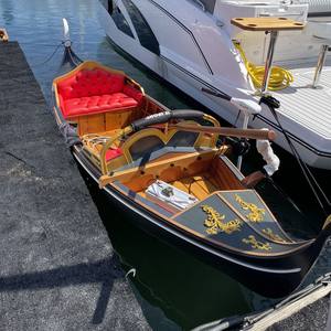 Góndola veneciana K208 Barco de madera de cedro para turismo y festival de pesca Decoración hecha a mano en Vietnam (460Lx120Wx112H cm) - Product Image 5