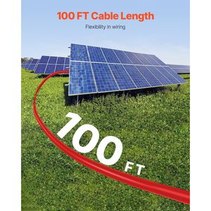 Câble d'extension solaire étanche 100FT 10AWG rouge 6mm²C pour produits photovoltaïques - Product Image 3