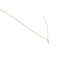 18K Gold Diamond Studded Tiny Cross Necklace - Product Image 4