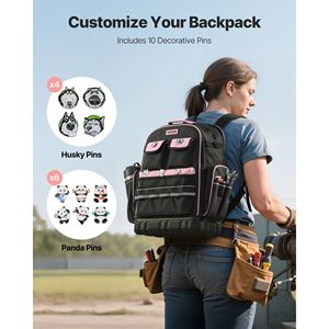Zaino da lavoro a 56 tasche resistente allo strappo per elettricisti comoda borsa degli attrezzi - Product Image 5