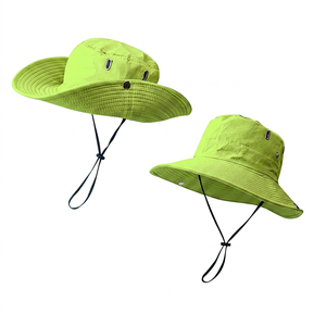 Unisex Beige Bucket Hat With Adjustable Strap UV Protection Outdoor Spring Summer Casual Adult Hat Solid Color Canvas <b>Material</b> - Product Image 2