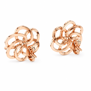 Boucles d'oreilles clous en diamant taille ronde motif floral avec certificat GRA et bijoux en moissanite, plaqué or rose 10K - Product Image 3