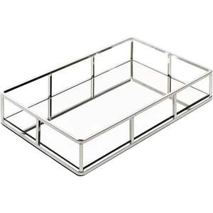 Bandeja decorativa redonda de metal y vidrio con espejo dorado de lujo, organizador de cosméticos, perfumes, joyas, bandejas de tocador para decoración de bodas y hogar. - Product Image 2