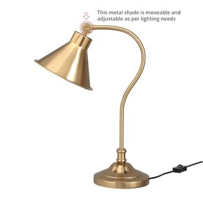 Premium Antique Brass <b>Desk</b> Table Lamp Curved Design Adjustable Head Office Study Reading Lamp Supports LED and CFL - Product Image 5