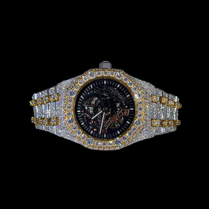 Reloj Automático de Lujo para Hombre, Totalmente Cubierto de Diamantes, Diseño Esqueleto |   Reloj de pulsera de acero con corte de diamante de primera calidad |   Reloj de Moda Hip-Hop Bling - Product Image 4