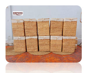 Cesta de Jacinto ecológica de alta calidad, cesta de almacenamiento con asas, fábrica OEM al por mayor para organizar desde Vietnam - Product Image 6