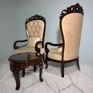 Traditional Accent Bedroom Chair Tufted upholstered armchair Hand Made Wooden Frame Living Room Bedroom Chair For Home Villa - Product Image 3