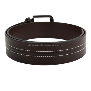 Cinturón Casual de Cuero Vacuno Negro 100% Original de Calidad de Exportación para Hombre y Mujer con Hebilla de Latón Elegante - Product Image 5