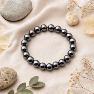 Natural Hematite 8mm Round Gemstone <b>Stretch</b> <b>Bracelet</b> Crystal Beaded <b>Bracelet</b> Wholesale Supply - Product Image 2
