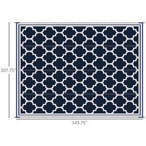 Tappetino da Picnic Moderno 9x18 Impermeabile in Plastica Reversibile e Pieghevole Blu e Bianco per Spiaggia e Campeggio - Product Image 3