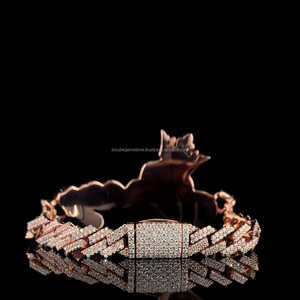 Nouveau nom personnalisé à la mode "Jossy" dernier bracelet à maillons cubains S925 argent or rose et argent deux tons Moissanite Bracelet en diamant - Product Image 4