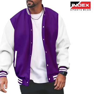 Varsity <b>Jacket</b> <b>Leather</b> Sleeve Bomber Coat <b>Retro</b> College Style Street Fashion OEM Wholesale - Product Image 6