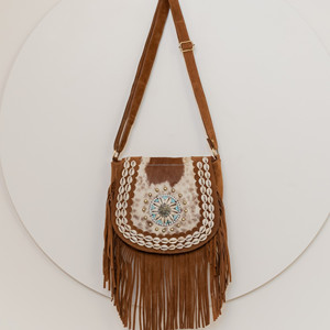 Nuevo Conjunto Personalizado de 2 Piezas para Mujer 2026, Bolso Bandolera de Cuero Genuino con Flecos, Juego de Cartera Estilo Western Premium, Venta al Por Mayor - Product Image 4