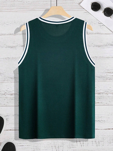 Nouveau débardeur de sport personnalisé pour homme, col en U, séchage rapide, côtelé, sans manches, pour musculation - Product Image 5
