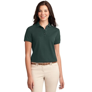 Polo pour femme uni bordeaux à manches courtes en coton respirant, coupe ajustée, élégant, pour le bureau et le quotidien en été - Product Image 2