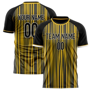 Black Yellow Soccer Jersey Custom Design Breathable Lightweight Football Shirt Logo Sublimation Short Sleeve Top All Colors 100% - Product Image 6