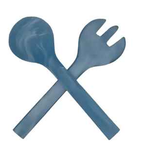 Ensemble de saladiers en résine écologique faits à la main, très demandés, avec poignée design, modernes, compatibles lave-vaisselle, ustensiles de cuisine artisanaux - Product Image 2