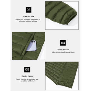 New Arrival Winter Men Puffer <b>Jacket</b> Stand-Up <b>Collar</b> Zipper Full Sleeves High Street Style Front Design OEM Custom Service - Product Image 4