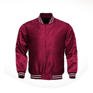 Men's <b>Red</b> And Gray Color Blocking Satin <b>Jacket</b> With Button Closure Satin Lining Regular Fit Autumn Casual Style - Product Image 4