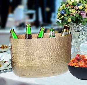 Seau à glace en métal doré Pure Source India pour boissons premium, champagne et vin – Idéal pour les fêtes, bars et divertissements à domicile - Product Image 3