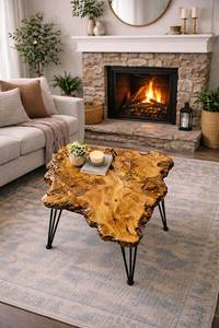 Golden Olive Burl <b>Coffee</b> <b>Table</b> Rustic Olive Wood Slab <b>Table</b> Artisan Burl Wood <b>Coffee</b> <b>Table</b> Mediterranean Olive Wood <b>Table</b> Wild - Product Image 5