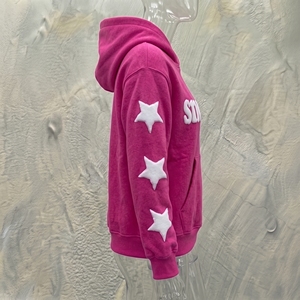 เสื้อสเวตเชิ้ตมีฮู้ด Snowgrace สีชมพู พิมพ์ลายดาว แบบยูนิเซ็กส์ ทรงโอเวอร์ไซส์ ผ้าฟลีซ สำหรับใส่ลำลองในฤดูหนาว - Product Image 2