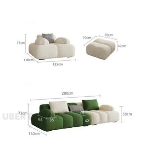 Lucca minimalista de 3 plazas posmoderno Puff sofá para sala de estar o dormitorio - Product Image 1