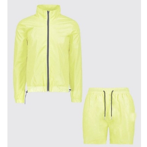 Men's Summer Hooded <b>Windbreaker</b> Set Lightweight Breathable Jacket and Drawstring Waist Shorts for <b>Beach</b> and Travel Wear - Product Image 4