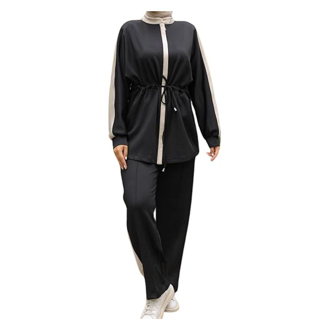 Lightweight Breathable Quick Dry Four-Way Stretch Spandex/Polyester Solid Modest Long Sleeve Women's Activewear Gymwear All