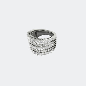 3.10CTW Round Cut Prong Set Multi-Row <b>Statement</b> <b>Ring</b> - Product Image 5