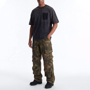 Trendy Custom Oversized Men's Washed Black Cotton Jersey <b>T</b>-<b>Shirt</b> With Contrast <b>Pocket</b> Solid Casual O-Neck Short Sleeve <b>T</b>-<b>Shirt</b> - Product Image 4
