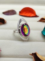 Bague en quartz mystique, bijou en pierre précieuse naturelle enchanteur, bague de cocktail élégante pour femme, cadeau unique fait main