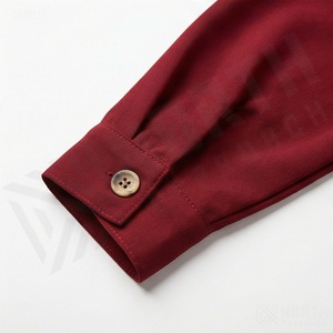 Abaya légère unie à manches longues et col en V, longueur cheville, vêtement islamique pour femme, fermeture boutonnée, style décontracté et modeste - Product Image 5