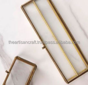 ARTISAN CRAFT Lot de 2 boîtes à bijoux modernes en laiton naturel faites à la main et écologiques de forme rectangulaire - Product Image 6