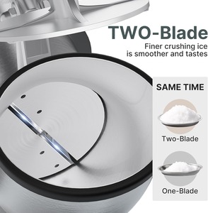 เครื่องไสน้ำแข็งไฟฟ้า, เครื่องบดน้ำแข็งใบมีดคู่สแตนเลส - Product Image 4