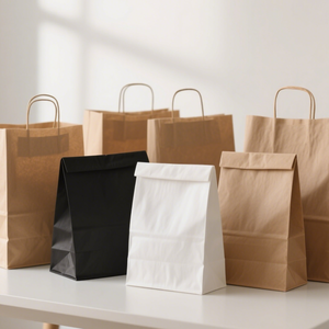 Sacs shopping en papier grainé avec logo, sacs d'emballage écologiques plantables Boxit.pk - Product Image 1