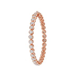 กำไลข้อมือเพชรรัสเซียสีโรสโกลด์ทรงเบเซลคู่ - Product Image 1