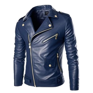 Nouvelle arrivée, veste en cuir de vachette personnalisée de haute qualité pour hommes, col rabattu, veste de moto, fermeture éclair, pour l'hiver - Product Image 3