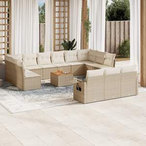 Conjunto de Sofás de Jardín Color Beige - Product Image 1
