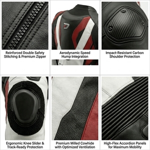 Combinaison de course moto en cuir personnalisée, équipement de moto, fournisseur OEM, vente en gros, vêtements de protection pour motards, cuir de vachette, piste - Product Image 6