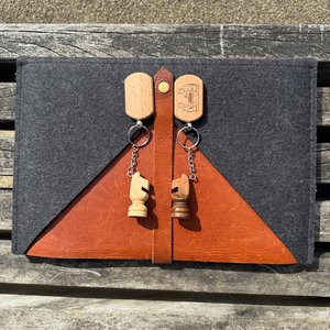 <b>Personalized</b> Wood Chess Piece <b>Keychain</b>: Handmade Gamer Gift Keyring - Product Image 2