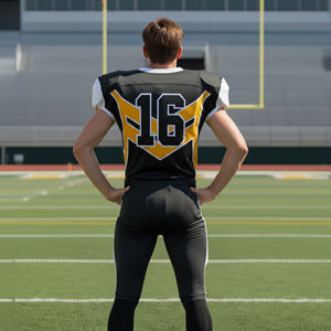 Uniforme de Fútbol Americano Personalizado de Grado Profesional, Jersey y Pantalones Personalizados para Equipo, 100% Poliéster, Cuello en V, Manga Corta para Hombre - Product Image 2