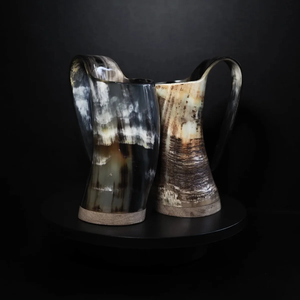 Luxury Buffalo Horn <b>Mug</b> With Wood Base for Home Decor Business Gifts Drinkware Long Horn Beer <b>Mug</b> - Product Image 5