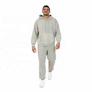 Ensemble de jogging deux pièces surdimensionné délavé à l'acide pour hommes pulls vierges avec logo personnalisé de gros survêtements de sport vintage pour l'hiver - Product Image 2