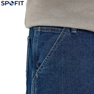 กางเกงยีนส์ขาสั้นลำลองคุณภาพดีที่สุด ขายส่ง กางเกงยีนส์ขาสั้นทรงตรงติดกระดุม สตรีทแวร์ผู้ชาย สั่งทำได้ เอวสูง แห้งเร็ว - Product Image 5