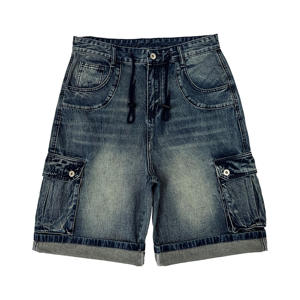 Shorts en jean pour hommes personnalisés, délavés style vintage, bleu denim, décontractés, livraison rapide pour les acheteurs de boutiques - Product Image 6